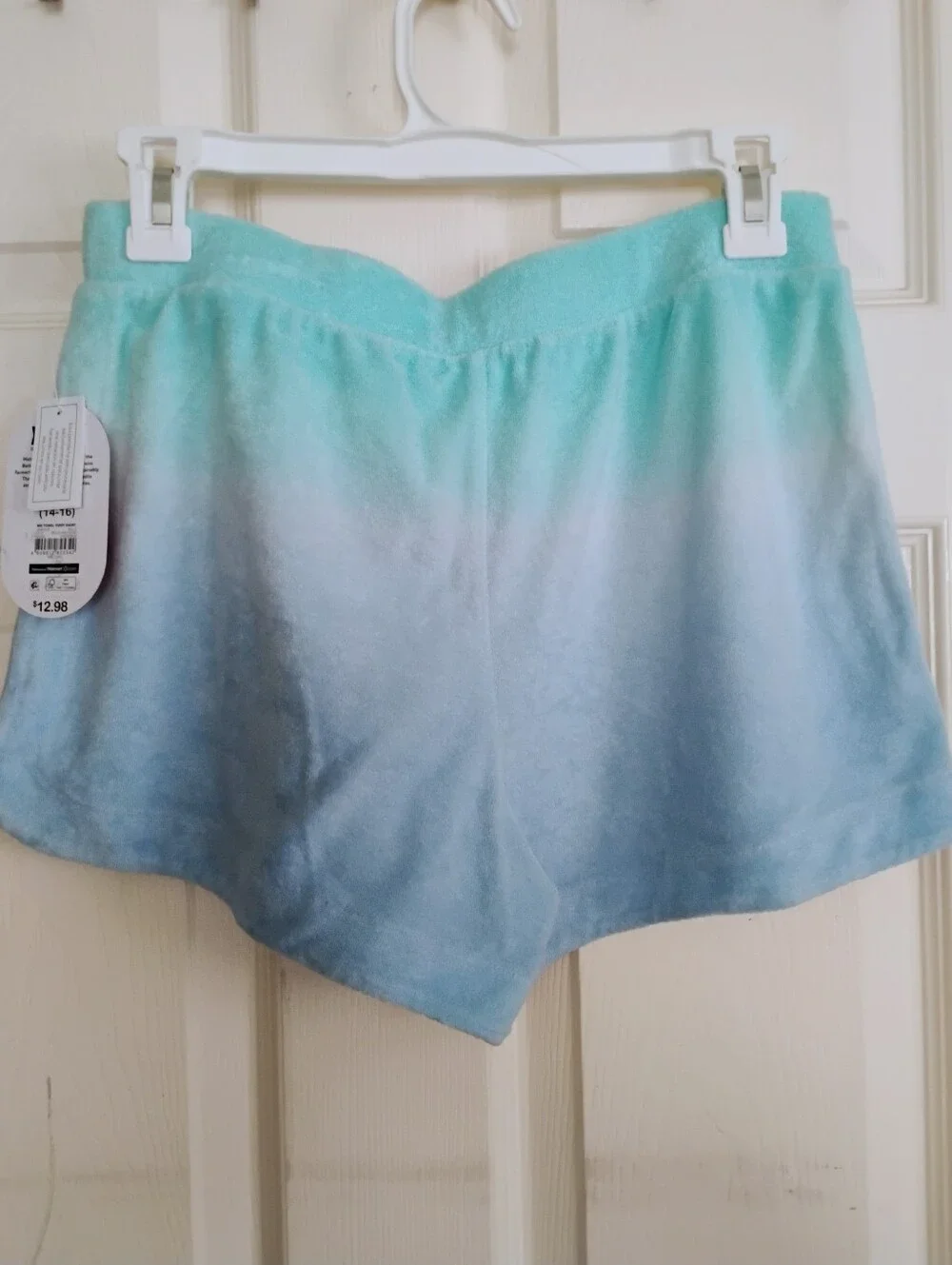 NWT Wonder Nation Girls Towel Terry Shorts XL (14-16) Multicolor Blue